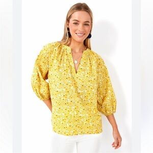 Hyacinth House Yellow Floral Top